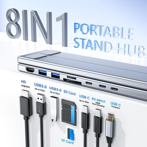 In 1 Laptop Ständer USB C HUB Laptop Docking Station E6O9 Unterstützung L5M6