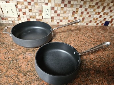 2 All-Clad Hard Anodized Nonstick Sauce Pans, 2.5 Quart & 4 Quart