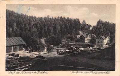 AK Gruß aus Hammer bei Zwickau Gasthaus zur Hammermühle Postkarte vor 1945