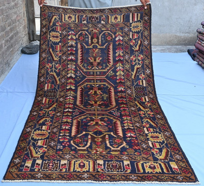 Afghan Baluchi Handmade Rug. Unique Vintage Rug.