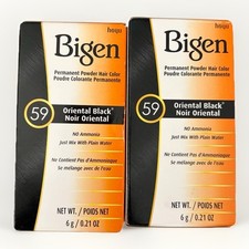 Bigen Permanent Powder Hair Color 59 Oriental Black No Ammonia Water Mix 2 Pack