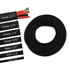 30ft PET Expandable Sleeving Wire Cable Sleeve 2/5, Black