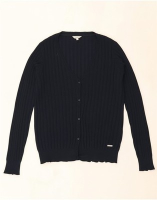 PEPE JEANS Womens Cardigan Sweater UK 16 Large Navy Blue Viscose LY21