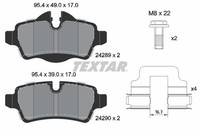 Textar Bremsbelagsatz, Scheibenbremse 2428901