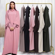 Robe De Prière Ramadan Femme Dubaï Kaftan Abaya Musulman Modest Robe Islamique