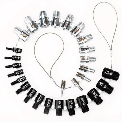 Nut and Bolt Thread Checker 28 Male/Female Thread Gauges 15 SAE/Inch & 13 Met...