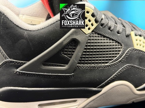 Size 13M 2012 Air Jordan 4 Retro Black Cement Bred 308497-089 Preowned - Picture 12 of 17