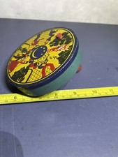 Vintage Kirchhof Tin Litho Metal Round Spinning Ratchet Noisemaker Dancers R1D4