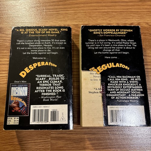 Stephen King Desperation & Richard Bachman The Regulators PB Horror Lot 1st Ed - Picture 2 of 6
