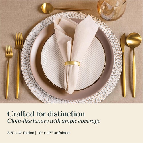Premium Disposable Linen-Like Green Napkins, 12" x 17" - Perfect for Parties - Picture 5 of 10