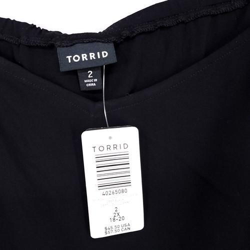 Blusa de gasa tórrida talla grande 2X manga acampanada cuello corazón cintura elástica - Imagen 8 de 10