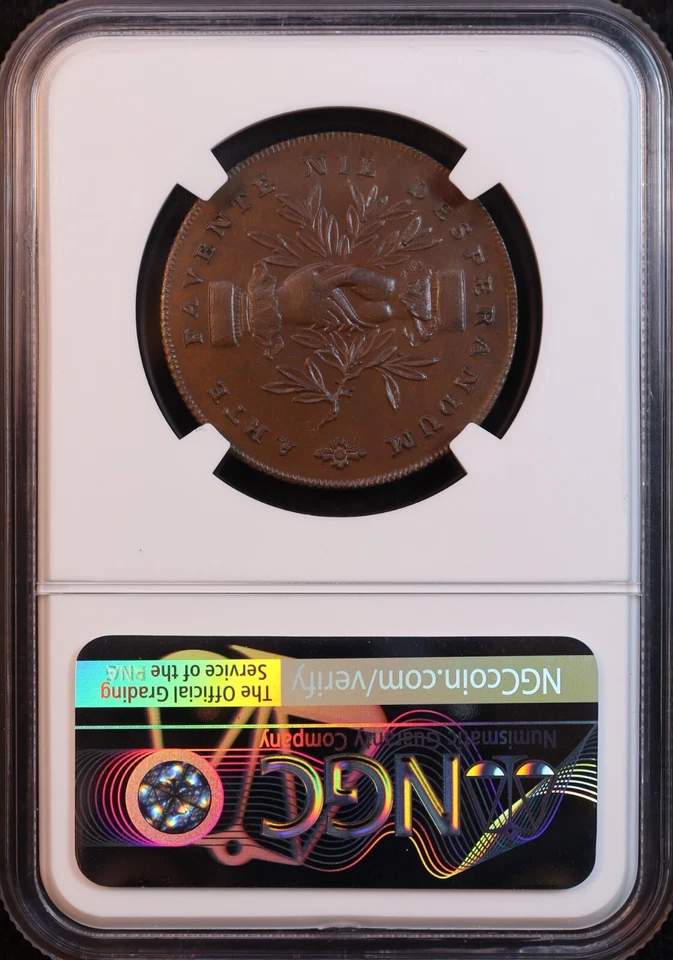 1793 Great Britain Staffordshire, Leek Conder 1/2 Penny - NGC MS63 - Superb! PQ+ - Image 4 of 4