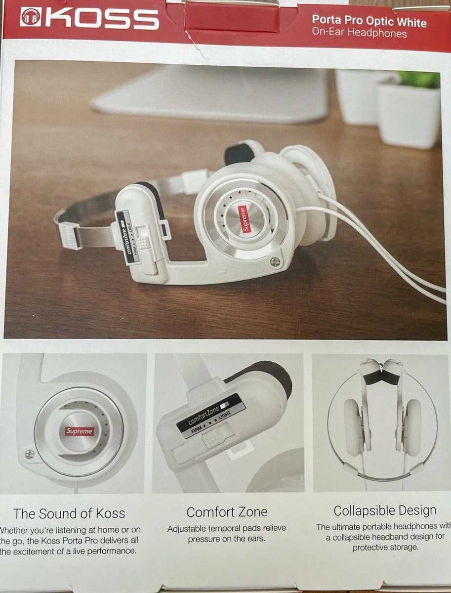 Supreme FW23 Koss PortaPro Headphones Optic White New Sealed Fast Shipping