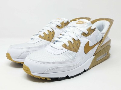 Nike Air Max 90 Flyease Shoes White Metallic Gold CU0814-100 Men's Sz 8 |  eBay