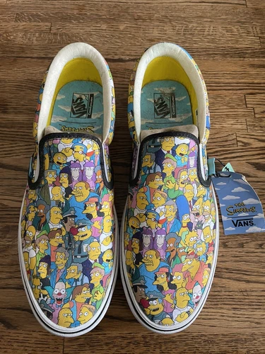 Vans The Simpsons Springfield ComfyCush Slip On Sneakers Mens 10.5 Women’s 12