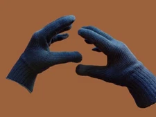 EAST GERMAN MILITARY ISSUE NAVY WOOL GLOVES COLD WEATHER LARGE NVA