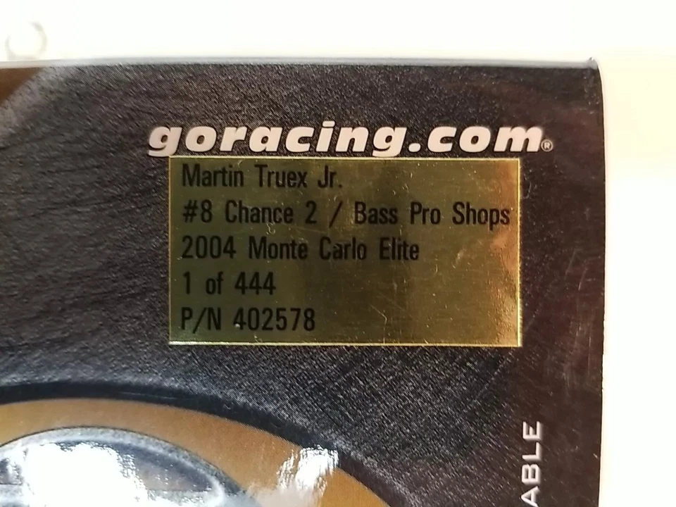 MARTIN TRUEX Jr #8 ELITE! CHANCE 2 / BASS PRO SHOP 2004 NEW! 1/444.RARE! - Image 2 of 4