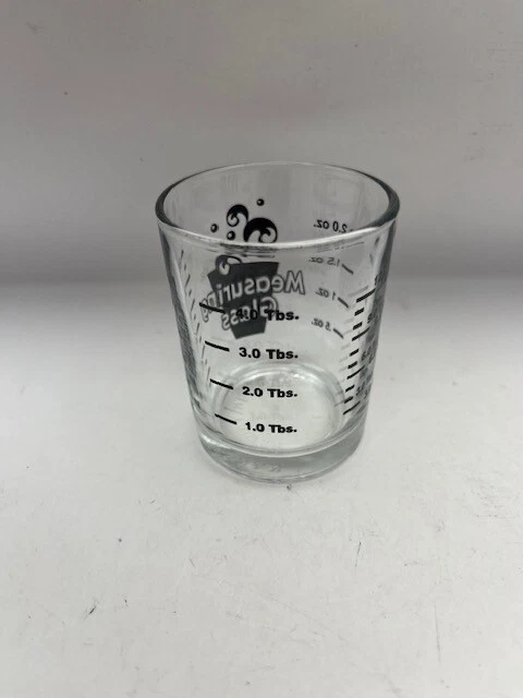 Taza medidora pequeña de vidrio artesanal de cocina - ml, cucharadita tbsp, fl. oz. Foto 3 de 4