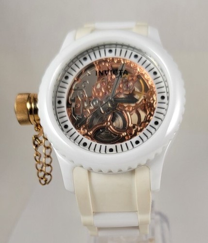 INVICTA WOMEN'S SOLID CERAMIC CASE MECANICAL WR 50m FLAME FUSION CRYSTAL 40mm - Picture 7 of 15