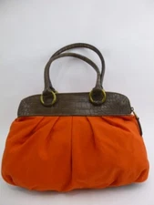 Simply Vera Wang Purse Crocodile Print orange Fabric Shoulder Bag tote EUC