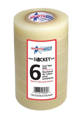 SportsTape Hockey Tape Multipack, Clear, 6 Roll 