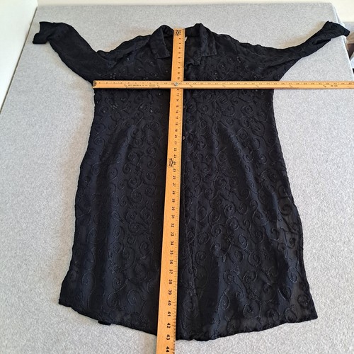 Vintage Fashion Bug Shirt Woman 2X Black Sheer Top Witchy Whimsy Fairy Goth Y2K - Picture 5 of 7