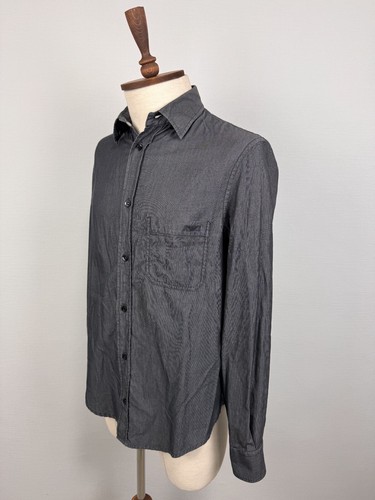 Armani Jeans Gray Long Sleeve Pocket Casual Button Down Shirt Sz M - Picture 11 of 22