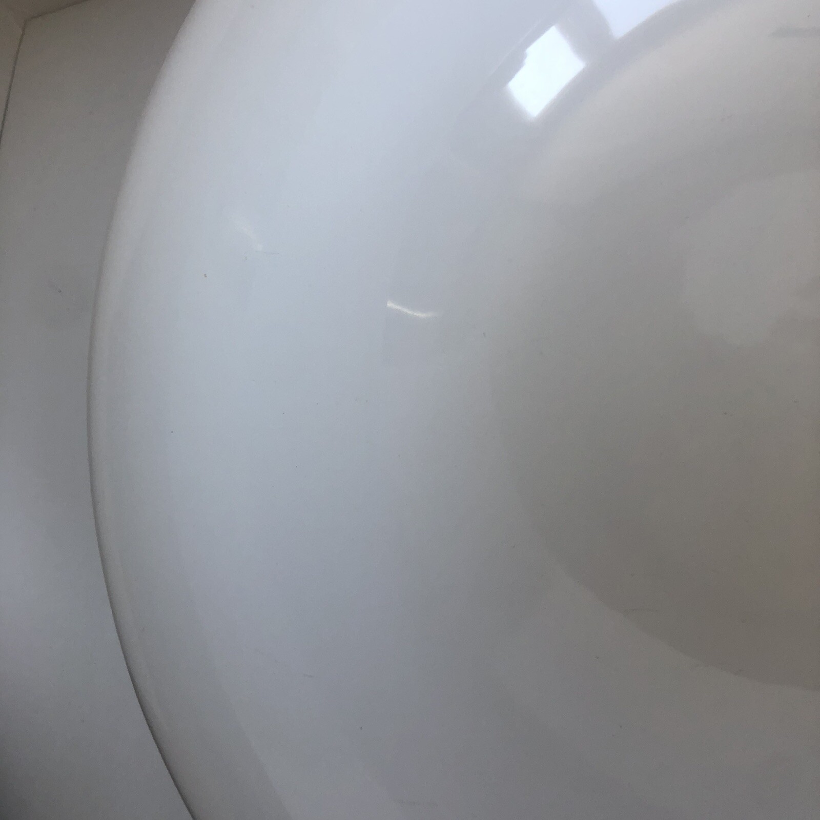 over and back Large White Farmhouse Bowl 12” Round Earthenware Heavy