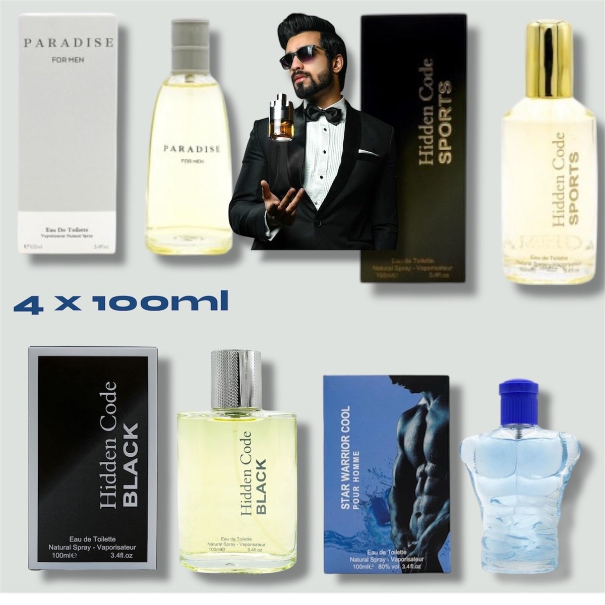 x 100ml Men’s perfume Eau De Toilette Spray Gift Pack Men’s Fragrance Set