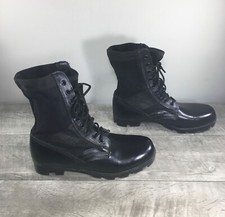 Vintage Combat Black Leather Punk Grunge Goth Soft Toe Mens Boots Size 8