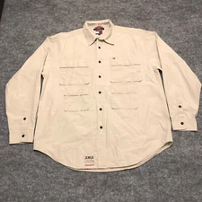 Tommy Hilfiger Button Down Shirt Men's XL Utility Pockets Long Sleeve