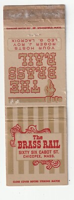 MATCHBOOK COVER - BRASS RAIL CHICOPEE MASSACHUSETTS - CHECKMATES - SINGING BOZO