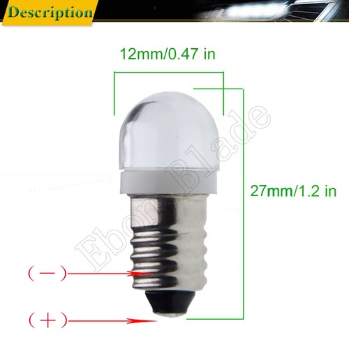 2Pcs 3V DC E10 1447 Screw LED Bulb Lamp Warm White Mini Flashlight Torch Light - Picture 3 of 7