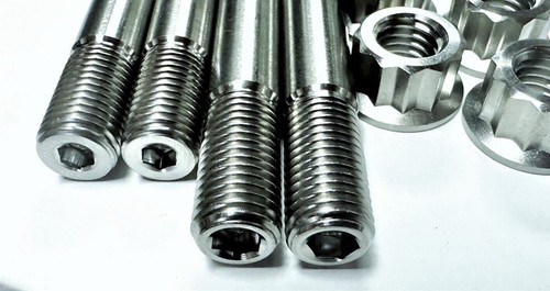 02-08 CR250R Cylinder Head Studs TITANIUM Head Cylinder Crankcase Stud Nut Kit - Picture 3 of 7