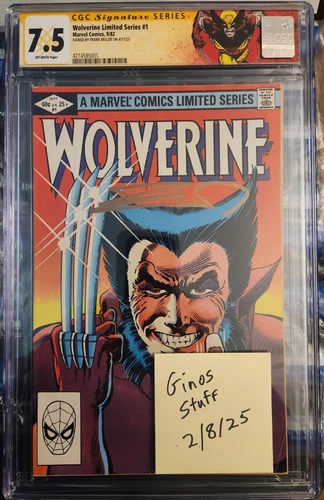 Wolverine Limited Series #1 Frank Miller Marvel 1982 CGC SS 7.5 Custom Label