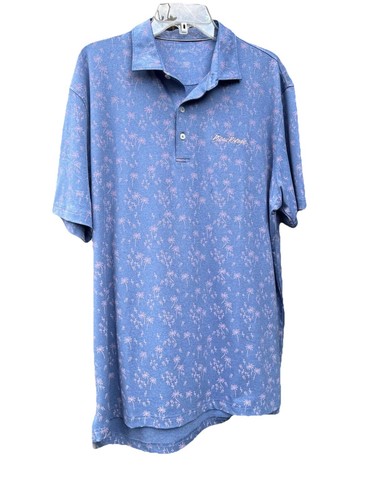 johnnie-O Polo Shirt Mens Sz XL Kai Tropical Blue Golf READ - Picture 2 of 7