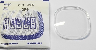 Verre De Montre Carré 29.6 Mm - Catégorie 4-CR - Base Plate - Robur - Neuf Sans étiquette