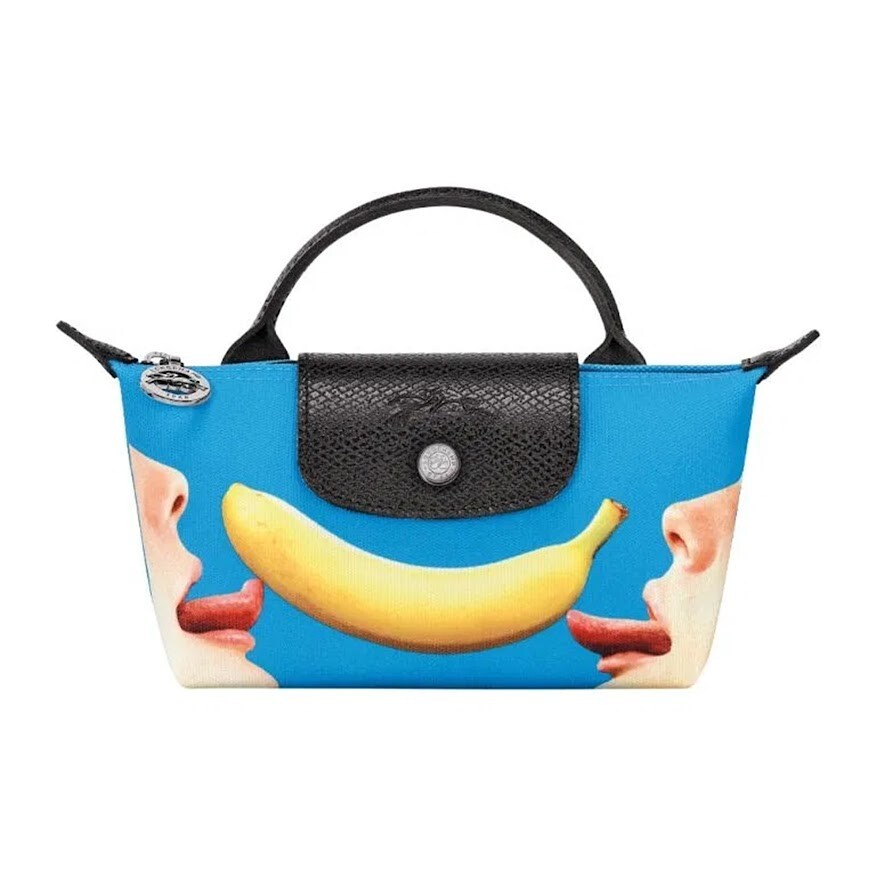 【新品正規品✨】LONGCHAMP × TOILETPAPERコラボ ミニポーチ LONGCHAMP x TOILETPAPER Polyamide Canvas Pouch Blue Size XS