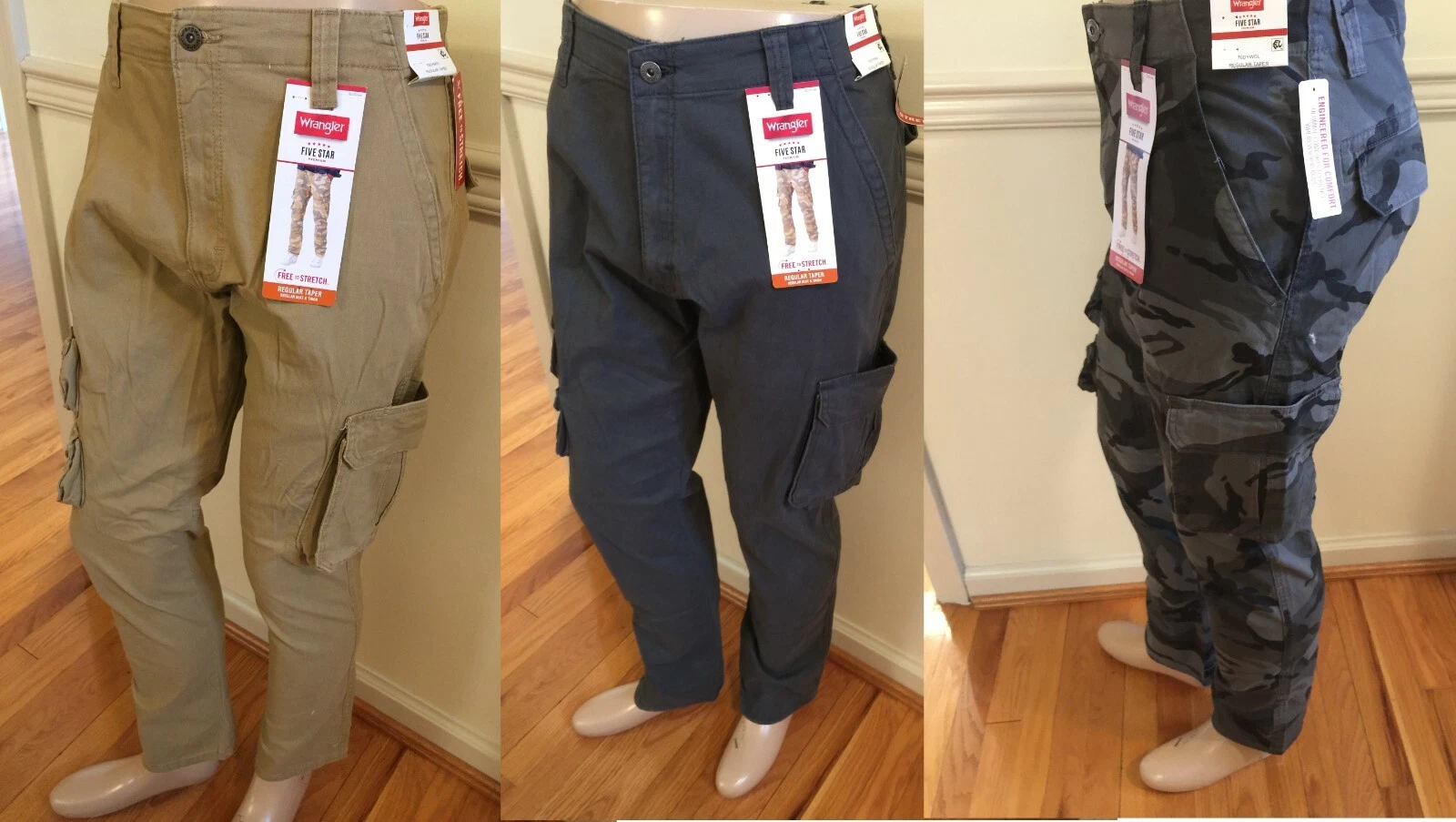 NWT NEW MEN Wrangler Cargo TAPER LEG Regular Pant Stretch Flex 9 (1Phone) Pocket
Opens in a new wind