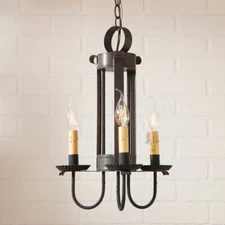Large Amherst Hanging Light in Kettle Black Tin- 3 Light