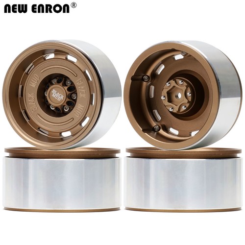 Cerchio ruota in lega metallica 2,6" Beadlock Negativo 7,5 per RC Axial 1/10 1/7 1/8 MK07 - Foto 17 di 87