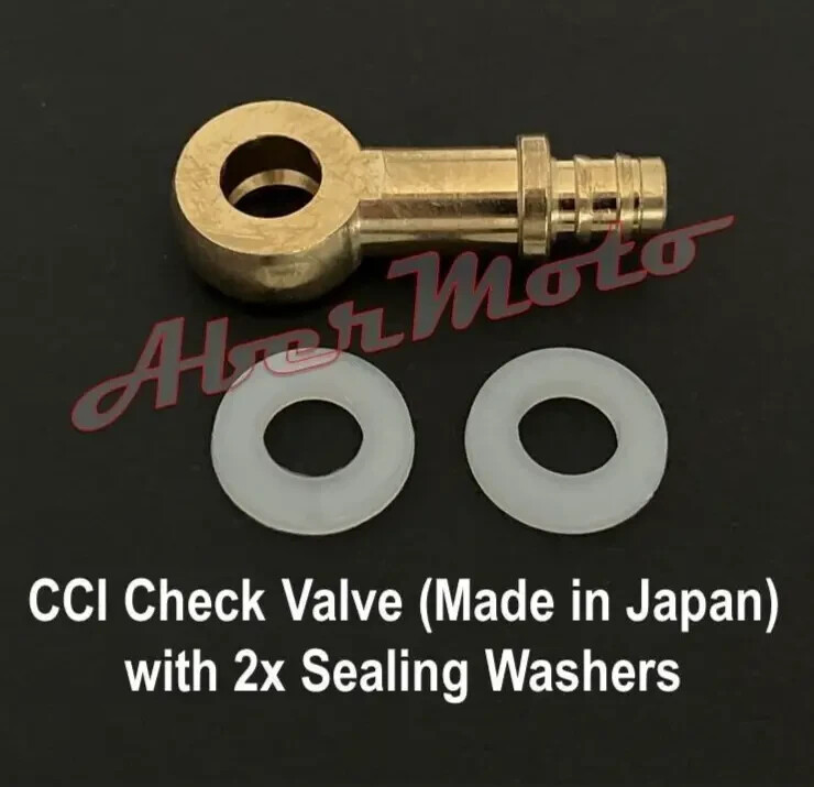 Suzuki GT380 GT550 GT750 CCI Oil Pipe Banjo Check Valve & 2x Sealing Washers Set