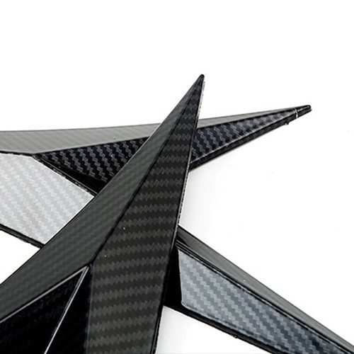 Carbon Fiber Car Side Wing Air Flow Fender Grill Intake Vent Trim Emble Sticker - Foto 8 di 11
