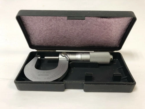 MITUTOYO M225-1' 0.0001" GRADUATION MICROMETER WITH BLACK CASE *VERY CLEAN*