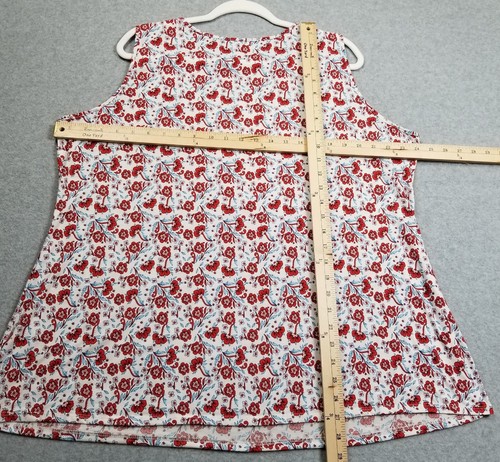 Avenue Tank Top Womens 22 24 Red White Blue Floral Sleeveless Spring Summer Knit - Picture 7 of 9