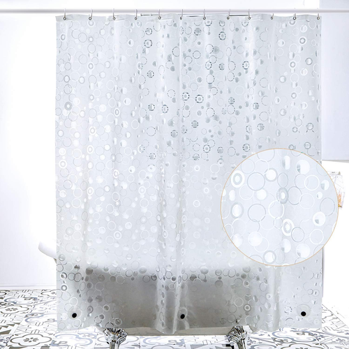 Bathroom Shower Curtain Liner 72X72 In 3D Frosted Bubble Heavy Duty with Magnets - Picture 7 of 8