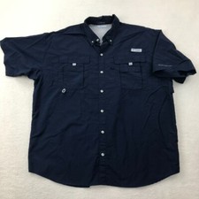Columbia Bahama Shirt Men's Extra Large Blue PFG Vented Button Down Omni Shade