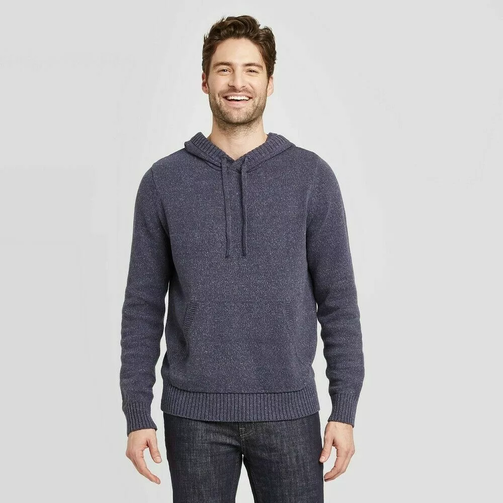 Men s Standard Fit Light Weight Crew Neck Sweater Hoodie