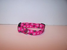Wet Nose Designs Colorful Black and Pink Flowers Dog Collar Spring Time