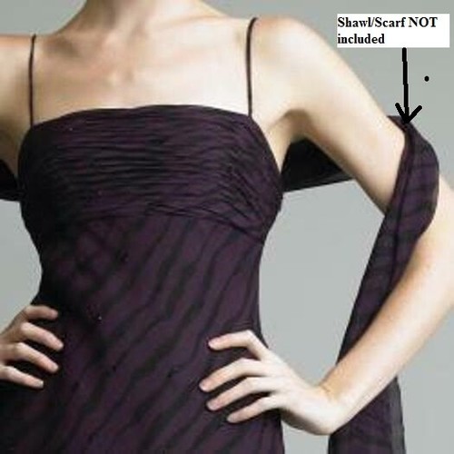 NEW Issue New York Black Purple Berry 2 Bead Cocktail SILK Long Dress Ball Gown - Picture 4 of 8